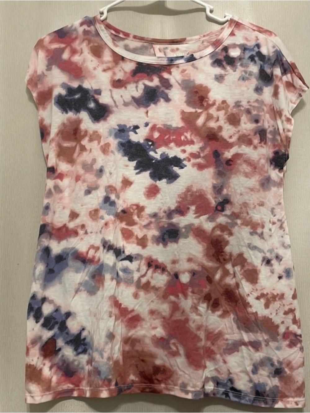 Old Navy Active Pink and Navy Tie Dye Cap Sleeve Tee with Open Tie Back size XS